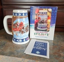 1995 Budweiser Holiday Stein Lighting the Way Home w/Box and Certificate... - $19.79