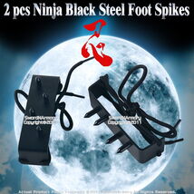 2 pcs Ninja Climbing Gear Black Steel Foot Spikes Claw Shinobi Shoe Hooks - $9.88