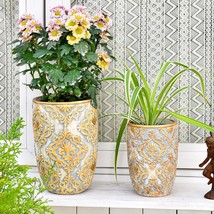 Sungmor Cement Planter Succulent Pots, Set Of 2 Concrete Cactus Plant Po... - $51.96