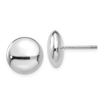 14k White Polished 12mm Button Post Earrings H1029 - $343.22