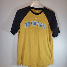Milwaukee Brewers Majestic Cooperstown Collection Shirt Mens Large Distressed - £11.72 GBP