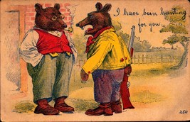 1909 Comic Postcard Two Bears &quot;I Have Been Hunting For you&quot;-BKC - £3.16 GBP