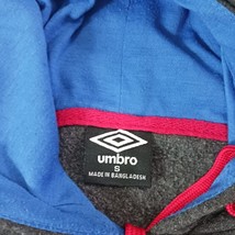 UMBRO Men's Sz M ITALIA Hoodie Gray Hoodie Pullover Sweatshirt Pocket Italy Flag image 3