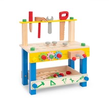 Kids Tool Bench Small Wooden Kids Workbench Toy Tool Bench Pretend Play Construc - £46.27 GBP