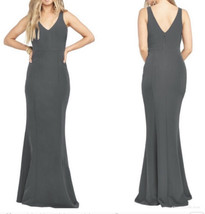 Show Me Your MUMU Wedding Crepe Trumpet Dress Charcoal Stretch Bridesmai... - £47.19 GBP