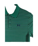 Under Armour Green Striped Polo Shirt Mens Size Large Performance Sports... - $24.75