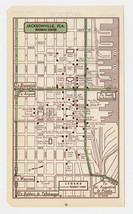 1951 Original Vintage Map Of Jacksonville Florida Downtown Business Center - £15.32 GBP