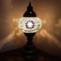 LaModaHome Turkish/Moroccan/Tiffany Style Glass Desk Table Lamp 29cm - Tree_W1 - £48.73 GBP