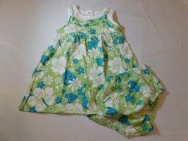 Toughskins Baby Girl&#39;s Short Sleeve Dress &amp; Bloomers Size 18 Months Lime... - £12.46 GBP