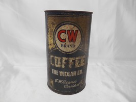 Antique C.W. BRAND PRESIDENT COFFEE TIN METAL CAN ADVERTISING WIDLAR Co.... - $98.99
