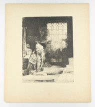 &quot;Faust in His Study&quot; By Rembrandt Restrike Etching on Paper 8 1/2&quot;x6 1/2&quot; - £795.35 GBP