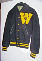Vintage Hatchers Mfg. Co. Black, Gold Music Letter Jacket-Size 36 - £36.11 GBP