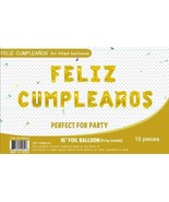 16&quot; Gold Yellow Foil Balloons Feliz Cumpleaños Banner Decoration Event P... - $288.11 MXN