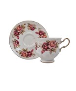 Queen Anne Tea Cup Saucer Set Bone China Floral England G577 Roses Vinta... - $20.79