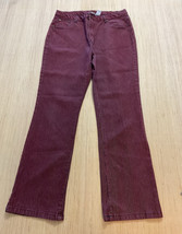 DG2 by Diane Gilman Jeans Women Size 14 Red Pinstriped Flat Front Wide L... - $35.49 CAD