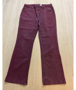 DG2 by Diane Gilman Jeans Women Size 14 Red Pinstriped Flat Front Wide L... - $35.46 CAD