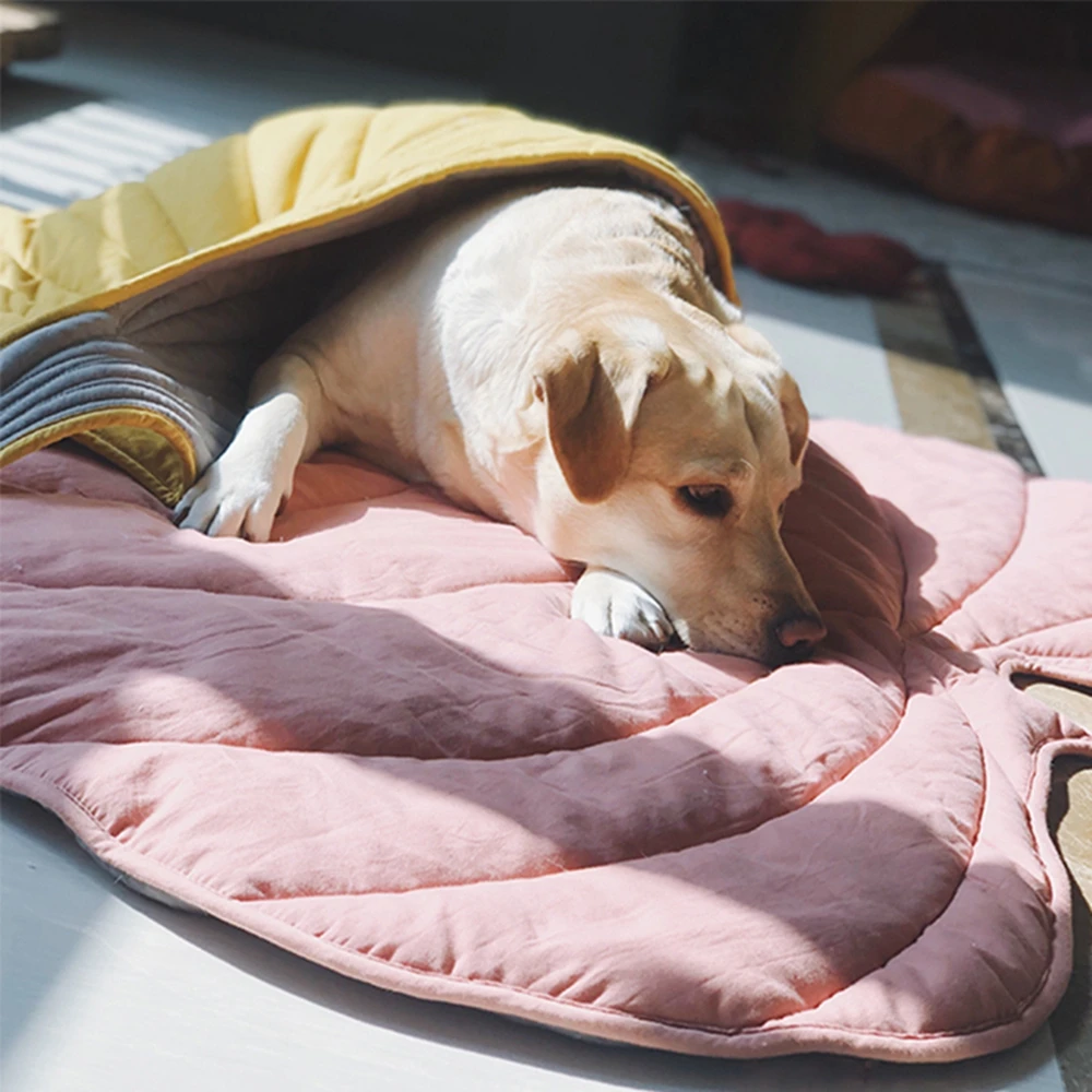 Eativity leaf heart shaped blanket carpet summer soft mat for child and pet cat dog mat thumb200
