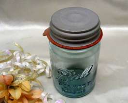 1671 Antique Aqua Ball Perfect Mason Pint Canning Jar - £7.17 GBP