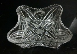 Vintage Handcrafted European 24% Lead Crystal 6.5&quot; Berry Bowl Candy Dish Nappy - £19.38 GBP