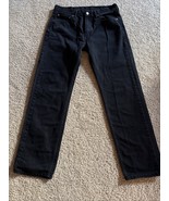 Levis 505 Mens 33x32  Black Regular Fit Straight Leg Zip Fly Denim - $54.11 CAD