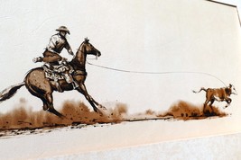 original artwork by artist  Rodeo Rider by Dick Rienstra Lithograph 10X20" - $135.43 CAD