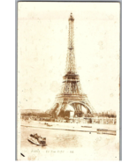 RPPC Postcard Eiffel Tower River Seinew Boat - £4.50 GBP