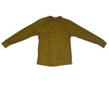 Agave Shirt Mens Medium Green Thermal Henley Long Sleeve Lux Made in USA - $16.15