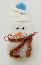 Figurine Tube Sock Snowman Vintage 1970s Homemade Standing Bean Filled - £12.08 GBP