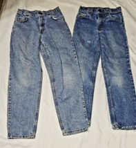 2 pair VTG Levi&#39;s Youth Boys Regular Fit Jeans Orange Tab Size 10 Dark W... - $24.18