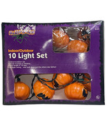 Halloween Pumpkin Scarecrow Blow Mold Plastic Light String Strand Set of 10 - $17.30 CAD