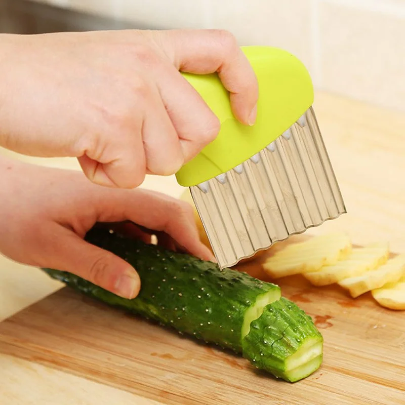 House Home Potato Cutter Chip French Fry Maker Stainless Steel Wavy A French Fri - £19.98 GBP