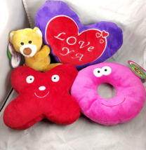 Love Plushes- Little Bear w/Large Purple Heart and XO Plush Set of 2 Joy Love - $9.49