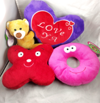 Love Plushes- Little Bear w/Large Purple Heart and XO Plush Set of 2 Joy Love - £7.63 GBP