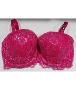 Victoria&#39;s Secret Dream Angels METALLIC LACE MAGENTA LINED DEMI Bra Size... - $108.80 CAD