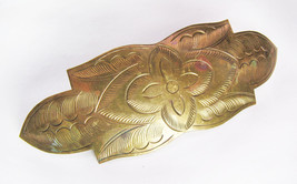 Lovely Vintage Engraved Brass Barrette Hair Clip - £15.91 GBP
