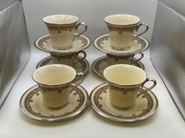 Set of 6 Lenox Fine China LACE POINT Cups &amp; Saucers - £119.87 GBP
