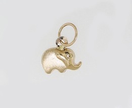 14k Yellow Gold Tiny Elephant Charm Pendant. #Kb 9 - £31.15 GBP