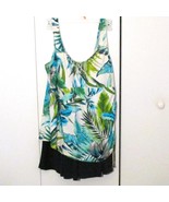 Maxine Of Hollywood Faux Tankini Dress One Piece Swimsuit Palms &amp; Fronds... - €15,15 EUR