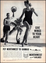 1950s Northwest Airlines PRINT AD &quot;Fly Northwest To Hawaii&quot; BX3 - $7.59