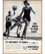 1950s Northwest Airlines PRINT AD &quot;Fly Northwest To Hawaii&quot; BX3 - $140.32 MXN