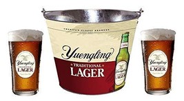 Yuengling Traditional Lager 2 Beer Pint Glasses and 1 Yuengling Lager Metal Buck - £55.69 GBP