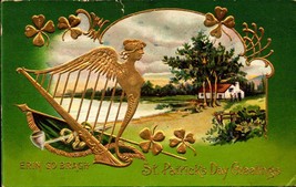 Embossed St. Patrick&#39;s Day POSTCARD-ERIN Go BRAGH-ST. Patrick&#39;s Greetings BKC2 - £3.89 GBP