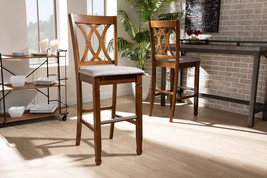 Itami Gray Fabric Walnut Brown 2Pc Bar Stool Set - $217.00