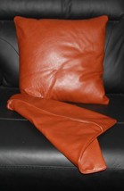 Pillow Leather Cover Cushion Cowhide Patchwork U Decor Accent Hair Couch Grain11 - £29.89 GBP+