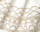 Sferra Ivory Christmas Tree Skirt Velvet Bolzano  Embroidered Gold Beadw... - $190.00