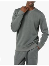 Goodthreads Men&#39;s Crewneck Washed Fleece Sweatshirt Size Large NWTs Char... - £10.89 GBP