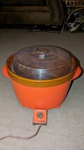 Vintage Rival Crock Pot Slow Cooker Server 5 Quart Orange Model 3300-2 T... - £31.72 GBP