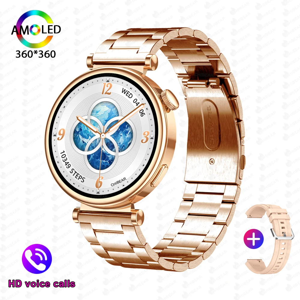 For Android IOS 41mm Smart Watch Women 1.36&quot; AMOLED 360*360 HD Sreen Dis... - £57.36 GBP
