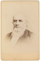Circa 1880&#39;S Antique Cabinet Card Of Older Man With Long White Beard. - £9.56 GBP