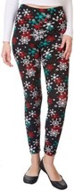 Derek Heart Juniors Falling Snowfakes Legging Black Multi Size Small - $12.87